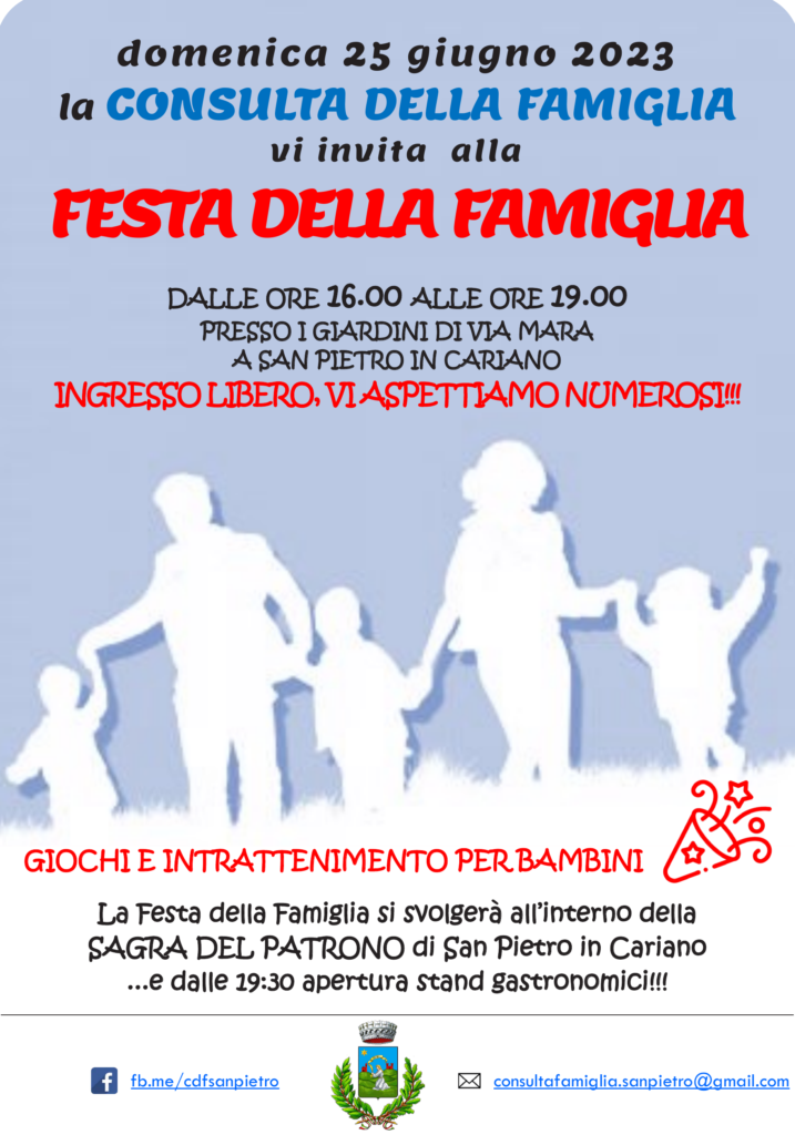 Festa della famiglia sagra domenica 25 giugno 2023